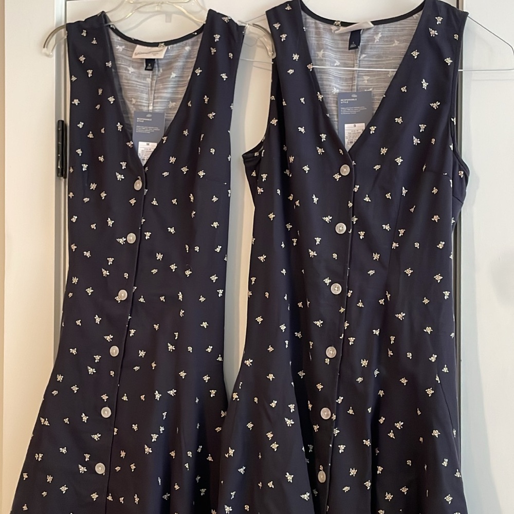 Black Floral Button-Down Mini Sundress